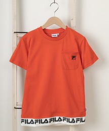 FILA（フィラ）の「【FILA/フィラ】ビッグシルエット ブランドロゴ裾切り替え キッズ半袖ポケット付Tシャツ/【140ｃｍ-160ｃｍ】（Tシャツ/カットソー・キッズ）」