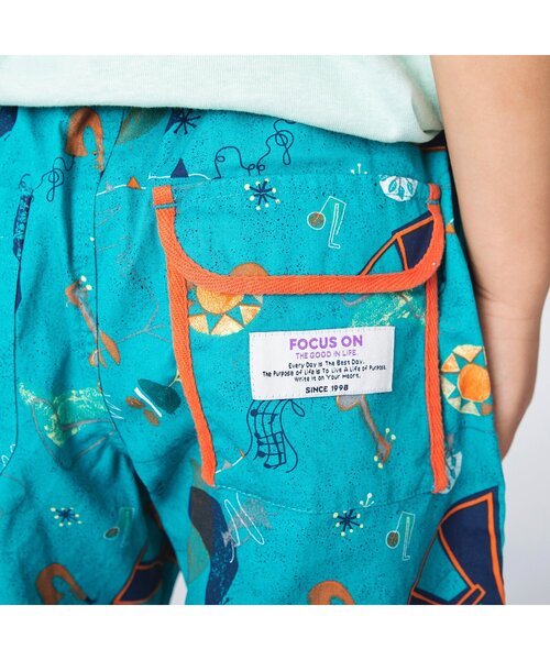 BREEZE（ブリーズ）の「ウエストコード総柄ハーフパンツ 5分丈（その他パンツ・キッズ・オレンジ/ネイビー/ベージュ/グリーン/ターコイズブルー/イエロー・110/130/80/90/120/140/100）」の10枚目の写真