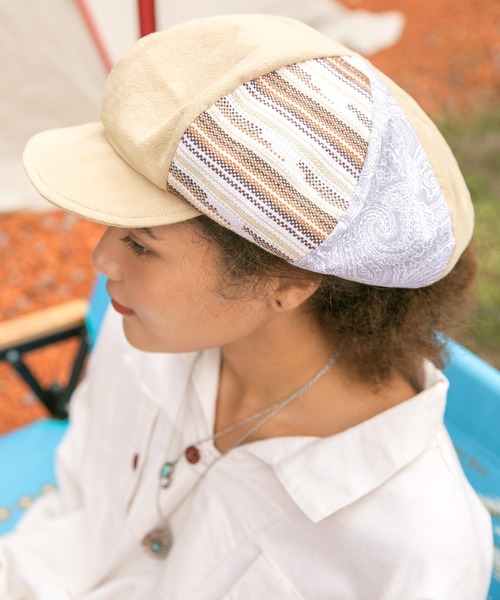 チャイハネ（チャイハネ）の「【チャイハネ】カーチスキャスケット（キャスケット・メンズ・ブラック/ベージュ/ブルー・FREE）」の3枚目の写真