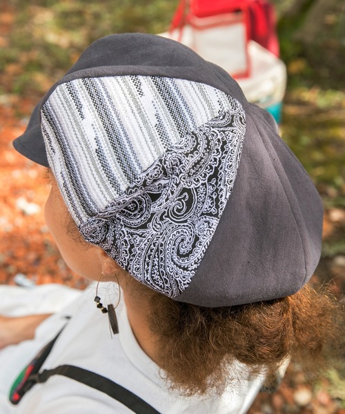 チャイハネ（チャイハネ）の「【チャイハネ】カーチスキャスケット（キャスケット・メンズ・ブラック/ベージュ/ブルー・FREE）」の2枚目の写真