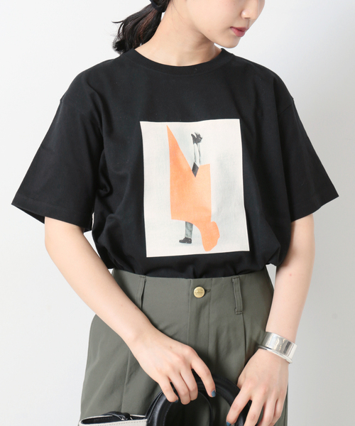 POET MEETS DUBWISE（ポエットミーツダブワイズ）の「POET MEETS DUBWISE COLLAGE 01：Tシャツ（Tシャツ/カットソー・レディース・ホワイト/ブラック・FREE）」の2枚目の写真