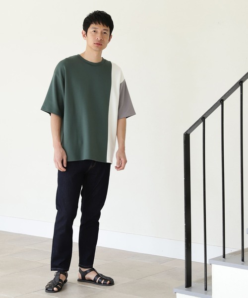 LAKOLE（ラコレ）の「ダンボールパネルTシャツ / 268127（Tシャツ/カットソー・メンズ・ホワイト/グリーン/ベージュ/グレー・MEDIUM/LARGE/X-LARGE）」の9枚目の写真