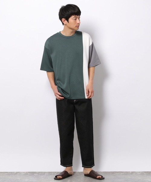 LAKOLE（ラコレ）の「ダンボールパネルTシャツ / 268127（Tシャツ/カットソー・メンズ・ホワイト/グリーン/ベージュ/グレー・MEDIUM/LARGE/X-LARGE）」の5枚目の写真