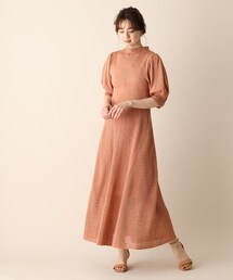 OPAQUE.CLIP | 透かし柄フレアニットワンピース(ワンピース)