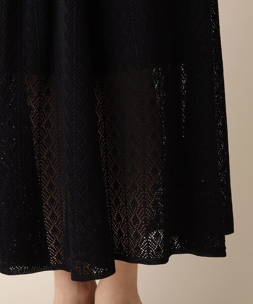 OPAQUE.CLIP（オペークドットクリップ）の「◆透かし柄フレアニットワンピース（ワンピース・レディース・ブラック/オフホワイト/ライトオレンジ系・38）」の22枚目の写真