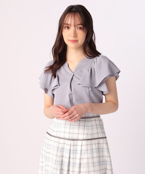 LAISSE PASSE（レッセパッセ）の「ラッフルスリーブブラウス（シャツ/ブラウス・レディース・フューシャピンク/ベージュ/ネイビー/ライトブルー・MEDIUM）」の21枚目の写真