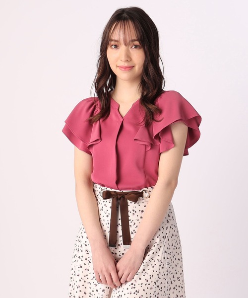 LAISSE PASSE（レッセパッセ）の「ラッフルスリーブブラウス（シャツ/ブラウス・レディース・フューシャピンク/ベージュ/ネイビー/ライトブルー・MEDIUM）」の22枚目の写真