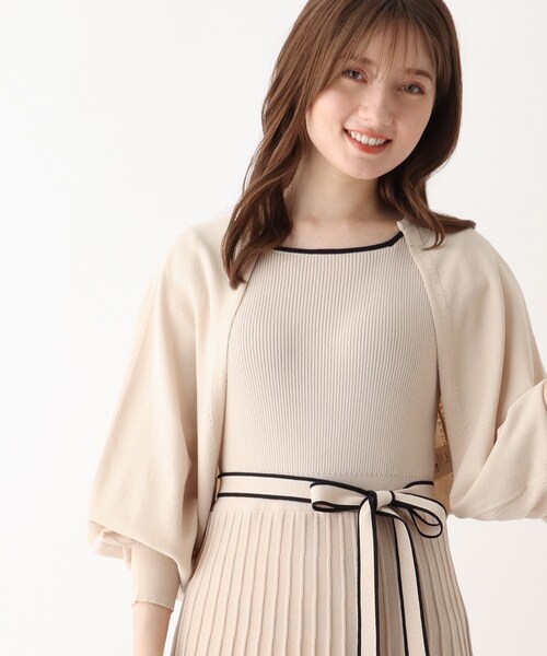 index（インデックス）の「◆ニットアップボレロ【WEB限定カラー・サイズ】（カーディガン/ボレロ・レディース・ナチュラル/グリーン/ホワイト系9/ブラック・40/38/36）」の4枚目の写真
