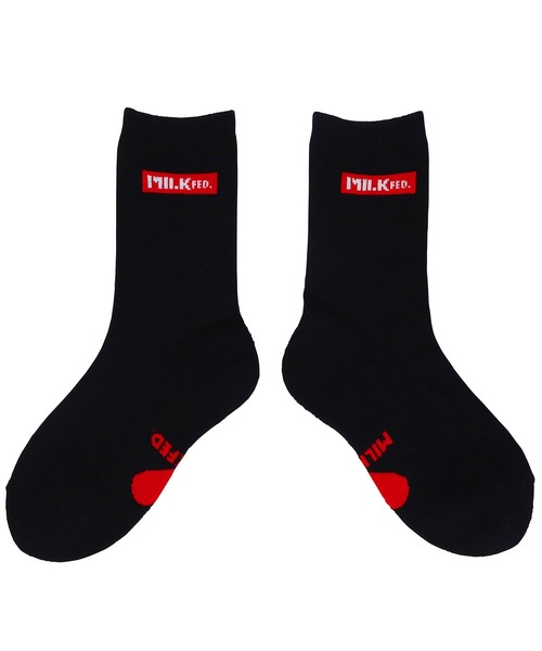 MILKFED.（ミルクフェド）の「BAR AND HEART SOCKS SET/ハート/ブランドロゴ/ミドル丈 靴下/ソックス（ソックス/靴下・レディース・ブラック/レッド/ライトパープル/ライトピンク・ONE SIZE）」の10枚目の写真