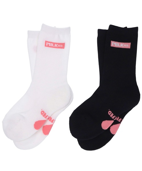 MILKFED.（ミルクフェド）の「BAR AND HEART SOCKS SET/ハート/ブランドロゴ/ミドル丈 靴下/ソックス（ソックス/靴下・レディース・ブラック/レッド/ライトパープル/ライトピンク・ONE SIZE）」の16枚目の写真