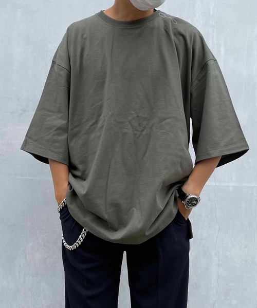 TRUSS(トラス)の「TRUSS/CROSS&STITCH / オープンエンド マックスウェイト メンズオーバーTシャツ / OE1401(Tシャツ/カットソー・メンズ・ホワイト/ブラック/カーキ/ベージュ・MEDIUM/X-LARGE/LARGE)」の4枚目の写真
