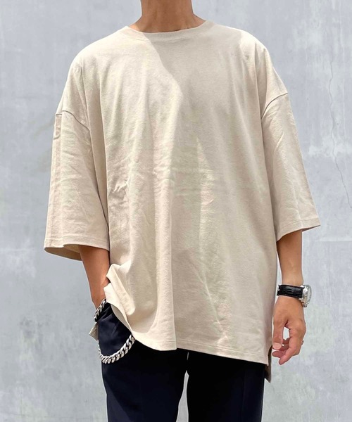 TRUSS(トラス)の「TRUSS/CROSS&STITCH / オープンエンド マックスウェイト メンズオーバーTシャツ / OE1401(Tシャツ/カットソー・メンズ・ホワイト/ブラック/カーキ/ベージュ・MEDIUM/X-LARGE/LARGE)」の7枚目の写真