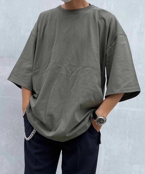 TRUSS(トラス)の「TRUSS/CROSS&STITCH / オープンエンド マックスウェイト メンズオーバーTシャツ / OE1401(Tシャツ/カットソー・メンズ・ホワイト/ブラック/カーキ/ベージュ・MEDIUM/X-LARGE/LARGE)」の8枚目の写真