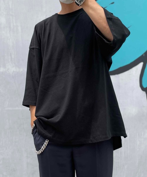 TRUSS(トラス)の「TRUSS/CROSS&STITCH / オープンエンド マックスウェイト メンズオーバーTシャツ / OE1401(Tシャツ/カットソー・メンズ・ホワイト/ブラック/カーキ/ベージュ・MEDIUM/X-LARGE/LARGE)」の10枚目の写真