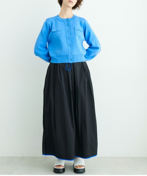 FREE'S MART（フリーズマート）の「◆ナイロン配色パイピングフレアスカート（スカート・レディース・ブラック/グリーン・SMALL/MEDIUM）」の18枚目の写真