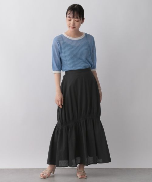 LOWRYS FARM(ローリーズファーム)の「ポコポコシャーリングスカート 284755(スカート・レディース・アイボリー/ブラック/オレンジ・FREE)」の6枚目の写真