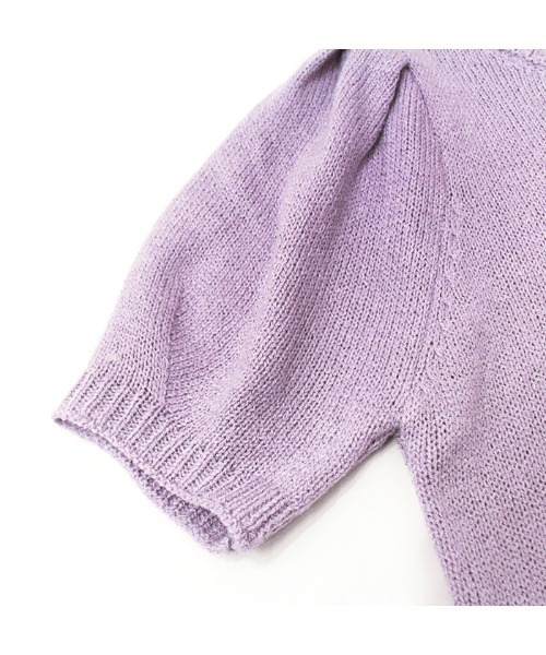 MODE ROBE（モードローブ）の「パフスリーブ半袖ニット（ニット/セーター・レディース・パープル/イエロー/アイボリー・FREE）」の9枚目の写真