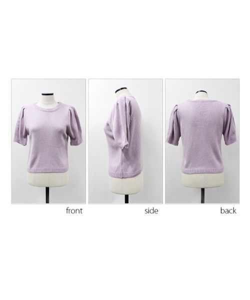 MODE ROBE（モードローブ）の「パフスリーブ半袖ニット（ニット/セーター・レディース・パープル/イエロー/アイボリー・FREE）」の19枚目の写真