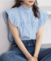 GeeRA | 2022 SS フリルデザインフレンチスリーブブラウス(シャツ/ブラウス)