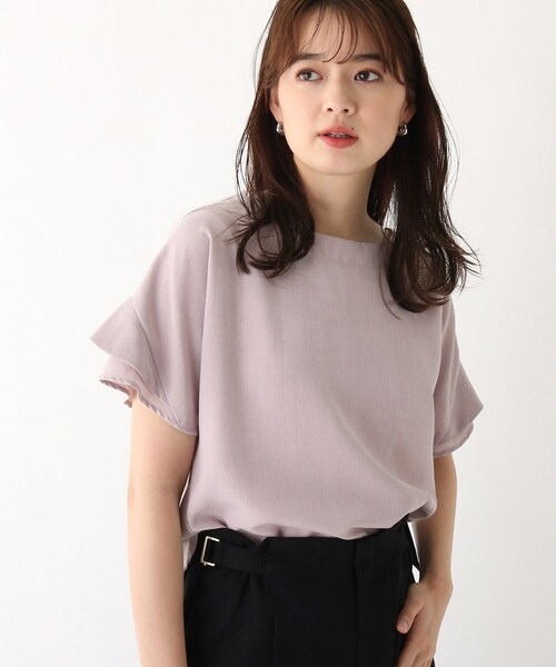 index（インデックス）の「◆【新色追加】タンブラーブッチャーフリルスリーブブラウス【WEB限定カラー・サイズ】（シャツ/ブラウス・レディース・ライトグレー/ピンク/パープル系1/ブルー/ネイビー/グレー/ライトブルー/マスタード・42/36/40/38）」の8枚目の写真