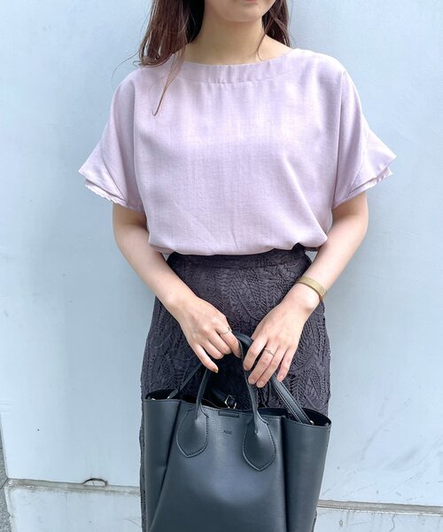 index（インデックス）の「◆【新色追加】タンブラーブッチャーフリルスリーブブラウス【WEB限定カラー・サイズ】（シャツ/ブラウス・レディース・ライトグレー/ピンク/パープル系1/ブルー/ネイビー/グレー/ライトブルー/マスタード・42/36/40/38）」の15枚目の写真