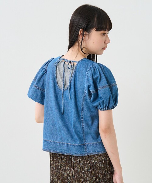 FREAK'S STORE（フリークスストア）の「デニムパフスリーブブラウス