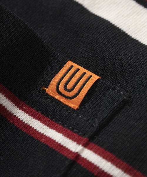UNIVERSAL OVERALL(ユニバーサルオーバーオール)の「【UNIVERSAL OVERALL/ユニバーサルオーバーオール】ビッグシルエット マルチカラー ボーダーカットソー/レトロボーダー/半袖ポケット付Tシャツ(Tシャツ/カットソー・メンズ・ブラック/ブラウン/グレー・M/L/XL)」の8枚目の写真