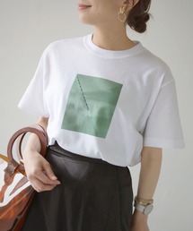 【shemoshelly】WEB限定 5.6オンスパネルニュアンスプリントTシャツ