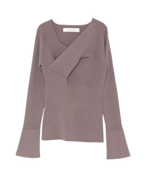 LAGUNAMOON（ラグナムーン）の「アシメントリーネックタックニットプルオーバー（ニット/セーター・レディース・アイボリー/ブラック/ダークパープル・FREE）」の3枚目の写真