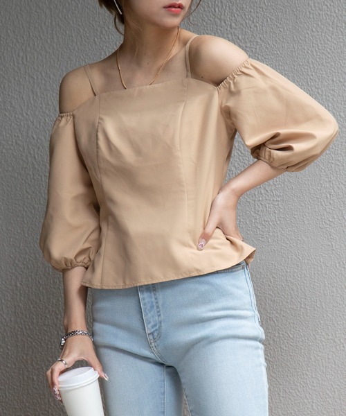 WEGO（ウィゴー）の「WEGO/パフスリーブブラウス（シャツ/ブラウス・レディース・ホワイト/ベージュ・FREE）」の17枚目の写真