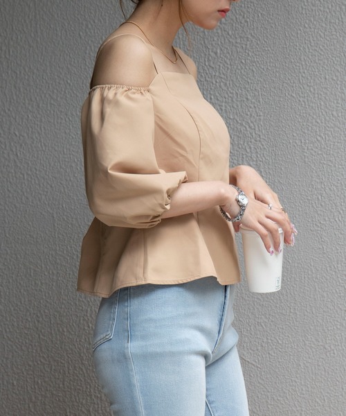 WEGO（ウィゴー）の「WEGO/パフスリーブブラウス（シャツ/ブラウス・レディース・ホワイト/ベージュ・FREE）」の12枚目の写真