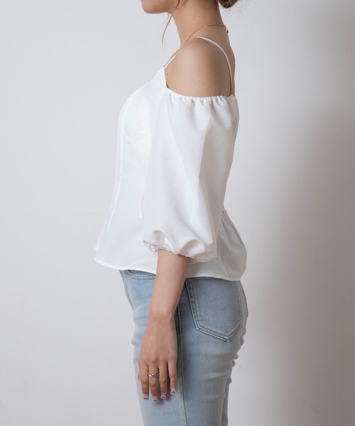 WEGO（ウィゴー）の「WEGO/パフスリーブブラウス（シャツ/ブラウス・レディース・ホワイト/ベージュ・FREE）」の11枚目の写真