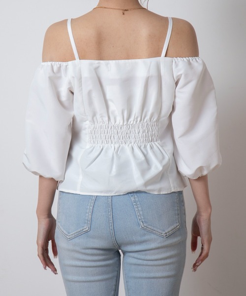 WEGO（ウィゴー）の「WEGO/パフスリーブブラウス（シャツ/ブラウス・レディース・ホワイト/ベージュ・FREE）」の21枚目の写真