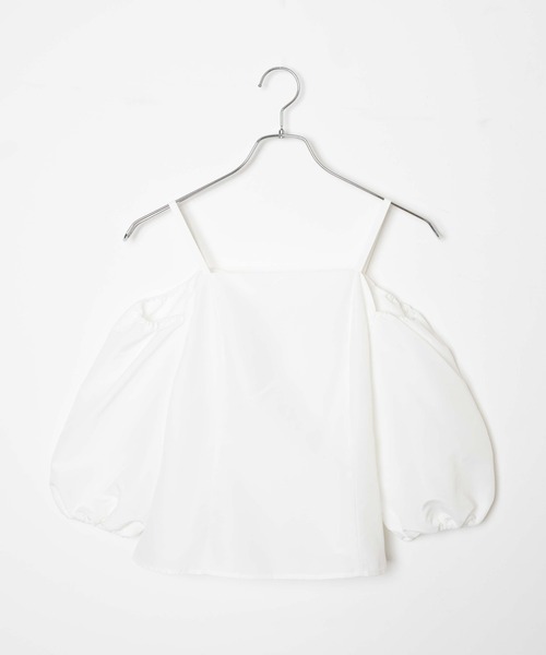 WEGO（ウィゴー）の「WEGO/パフスリーブブラウス（シャツ/ブラウス・レディース・ホワイト/ベージュ・FREE）」の9枚目の写真