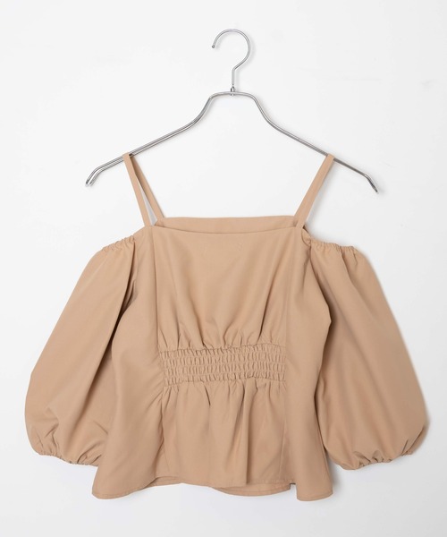 WEGO（ウィゴー）の「WEGO/パフスリーブブラウス（シャツ/ブラウス・レディース・ホワイト/ベージュ・FREE）」の7枚目の写真