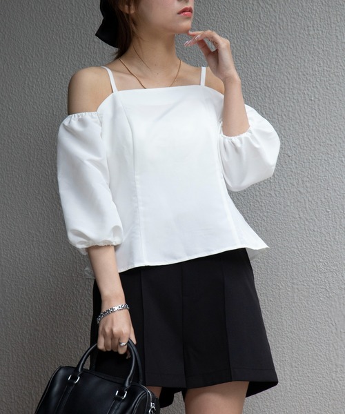 WEGO（ウィゴー）の「WEGO/パフスリーブブラウス（シャツ/ブラウス・レディース・ホワイト/ベージュ・FREE）」の10枚目の写真