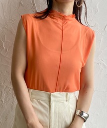 She's Closet（シーズクローゼット）の「前後2wayプチハイネックノースリーブパワーネットシアートップス（Tシャツ/カットソー）」