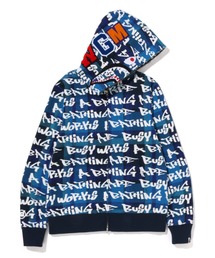 A BATHING APE（アベイシングエイプ）の「BAPE GRAFFITI CHECK SHARK FULL ZIP HOODIE M（パーカー）」