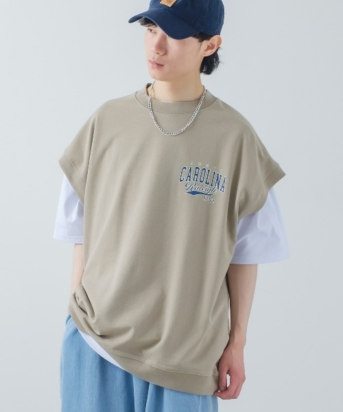 improves(インプローブス)の「USコットン ミニ裏毛ベスト&半袖Tシャツ&チェーンネックレス アンサンブル(アンサンブル・メンズ・グリーン/ダークブルー/スミクロ/グレイッシュベージュ・MEDIUM/LARGE)」の3枚目の写真