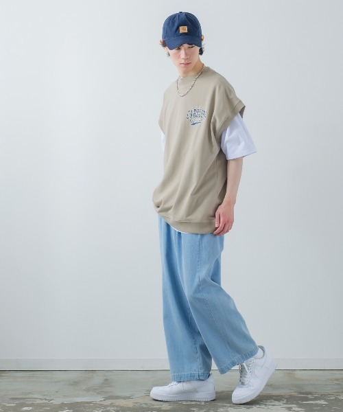 improves(インプローブス)の「USコットン ミニ裏毛ベスト&半袖Tシャツ&チェーンネックレス アンサンブル(アンサンブル・メンズ・グリーン/ダークブルー/スミクロ/グレイッシュベージュ・MEDIUM/LARGE)」の12枚目の写真