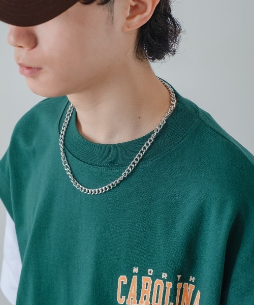 improves(インプローブス)の「USコットン ミニ裏毛ベスト&半袖Tシャツ&チェーンネックレス アンサンブル(アンサンブル・メンズ・グリーン/ダークブルー/スミクロ/グレイッシュベージュ・MEDIUM/LARGE)」の15枚目の写真