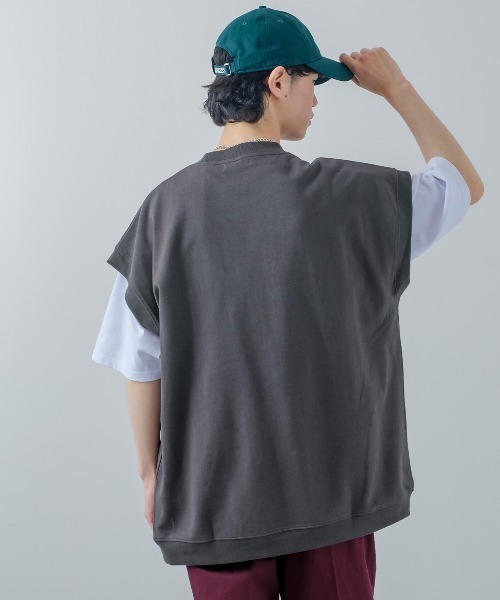improves(インプローブス)の「USコットン ミニ裏毛ベスト&半袖Tシャツ&チェーンネックレス アンサンブル(アンサンブル・メンズ・グリーン/ダークブルー/スミクロ/グレイッシュベージュ・MEDIUM/LARGE)」の7枚目の写真