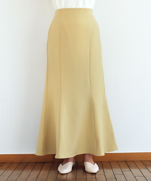 andme（アンドミー）の「とろみマーメイドスカート（スカート・レディース・ブラック/アイボリー/レッド/ローズ/イエロー/グレイッシュベージュ/パープル・M/L）」の11枚目の写真