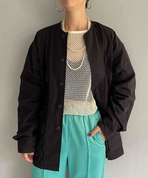 ROTHCO(ロスコ)の「【ROTHCO remake】ノーカラー BDU シャツ(Tシャツ/カットソー・レディース・ブラック/カーキ・FREE)」の3枚目の写真