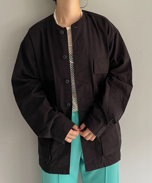 ROTHCO(ロスコ)の「【ROTHCO remake】ノーカラー BDU シャツ(Tシャツ/カットソー・レディース・ブラック/カーキ・FREE)」の4枚目の写真