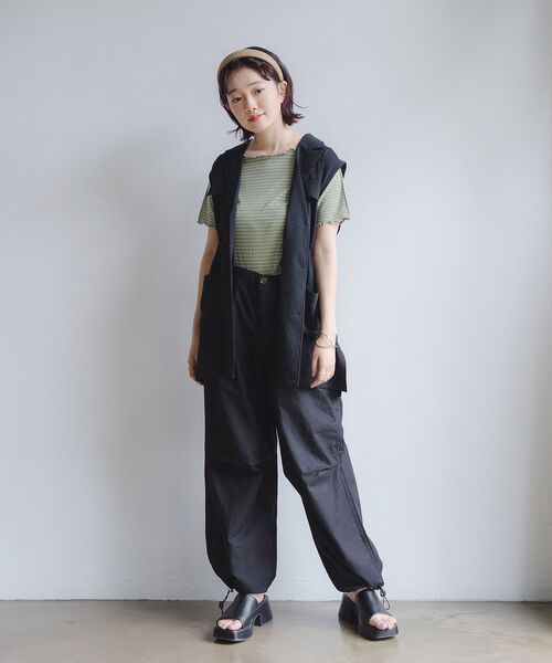 RETRO GIRL（レトロガール）の「開襟ミリタリーベスト（その他アウター・レディース・ブラック/オレンジ/グリーン・FREE）」の12枚目の写真