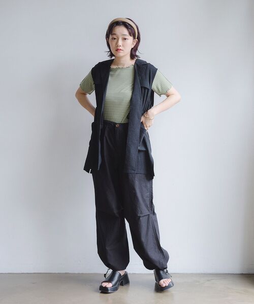 RETRO GIRL（レトロガール）の「開襟ミリタリーベスト（その他アウター・レディース・ブラック/オレンジ/グリーン・FREE）」の13枚目の写真