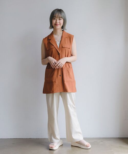 RETRO GIRL（レトロガール）の「開襟ミリタリーベスト（その他アウター・レディース・ブラック/オレンジ/グリーン・FREE）」の19枚目の写真