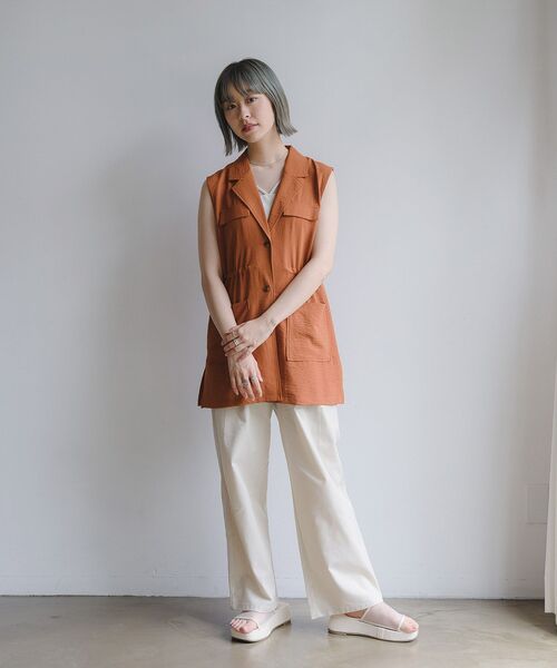 RETRO GIRL（レトロガール）の「開襟ミリタリーベスト（その他アウター・レディース・ブラック/オレンジ/グリーン・FREE）」の20枚目の写真