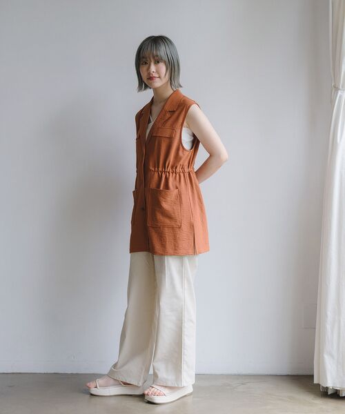 RETRO GIRL（レトロガール）の「開襟ミリタリーベスト（その他アウター・レディース・ブラック/オレンジ/グリーン・FREE）」の21枚目の写真